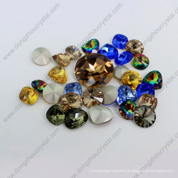 Siler Foiled Glass Round Crystal Stone pour la vente en gros